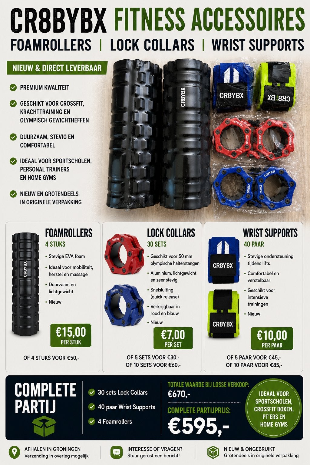 Fitness Accessoires Foamrollers Lock Collars Wrist Supports, Ophalen of Verzenden, Nieuw