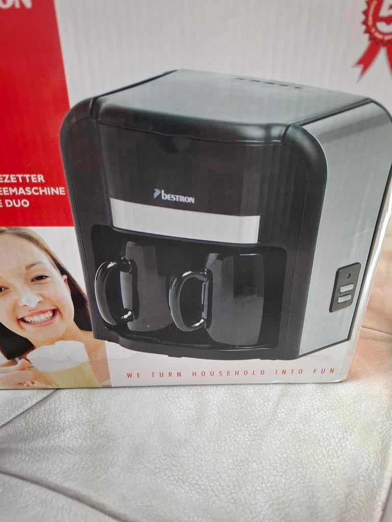 Bestron DCM902 Duo Koffiezetapparaat - Compact en Handig, Gemalen koffie, Ophalen of Verzenden, 2 tot 4 kopjes, Koffiemachine