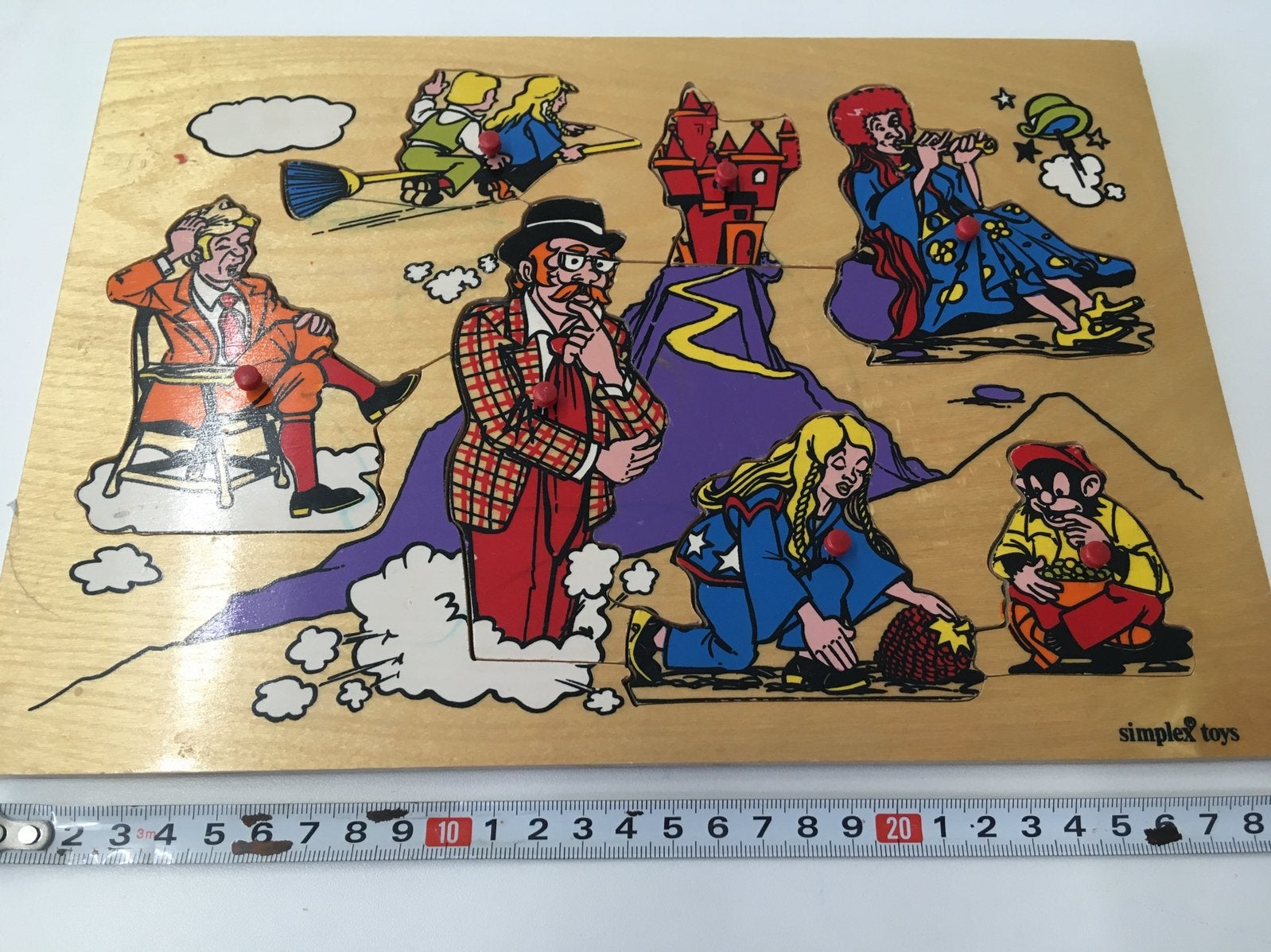 Houten simplex nopjes puzzel titatovenaar, 2 tot 4 jaar, Gebruikt, 10 tot 50 stukjes, Ophalen of Verzenden