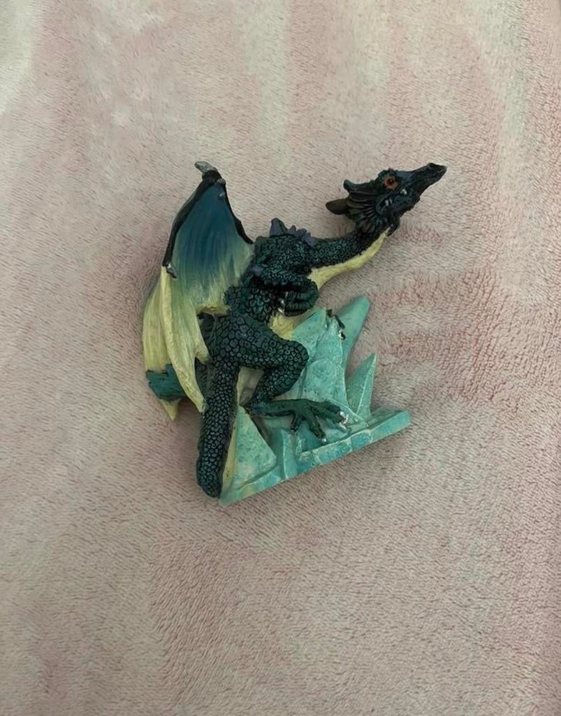 Draken beeldje blauw groen draak, Ophalen, Zo goed als nieuw