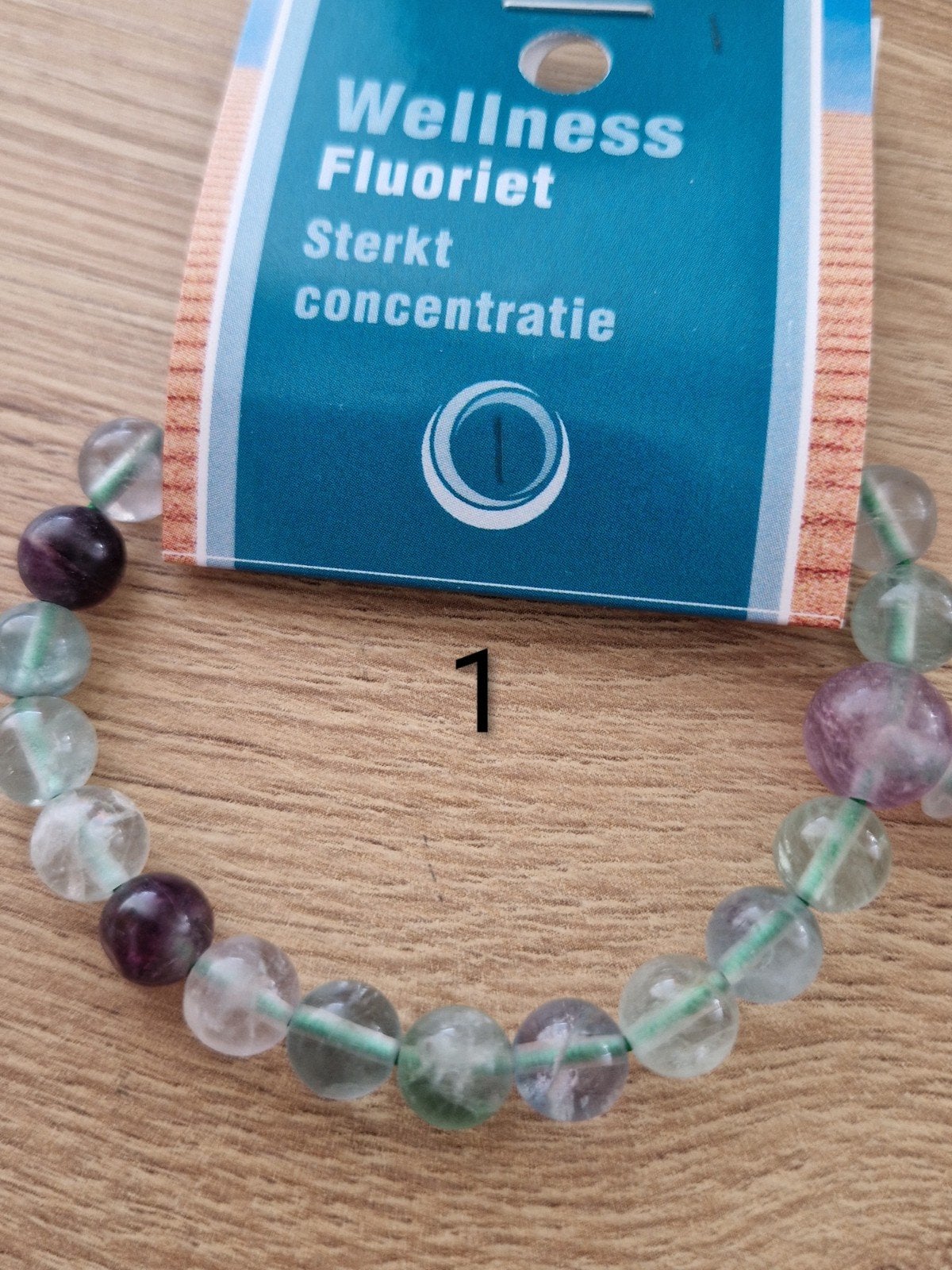 Fluoriet armband edelsteen, Ophalen of Verzenden, Nieuw, Elastiek, Met edelsteen