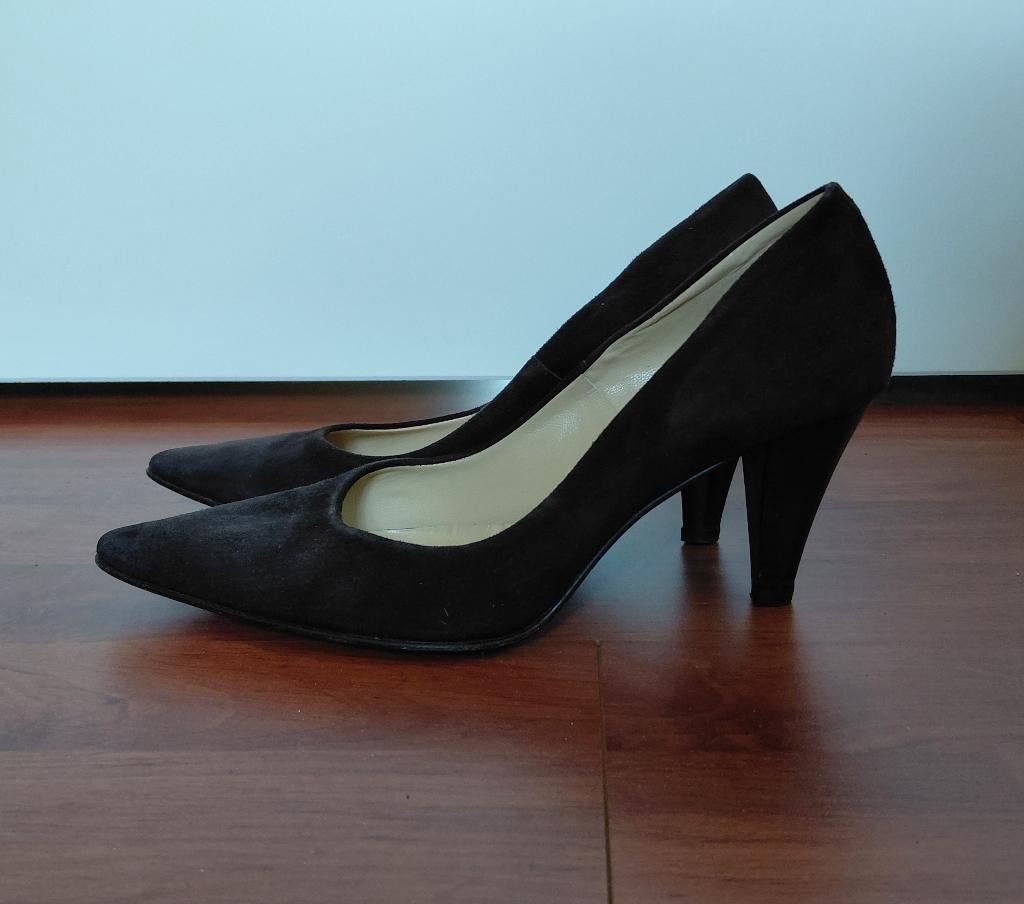 Pumps donkerbruin suede Michel Noyen maat 36, Pumps, Bruin, Ophalen of Verzenden, Zo goed als nieuw