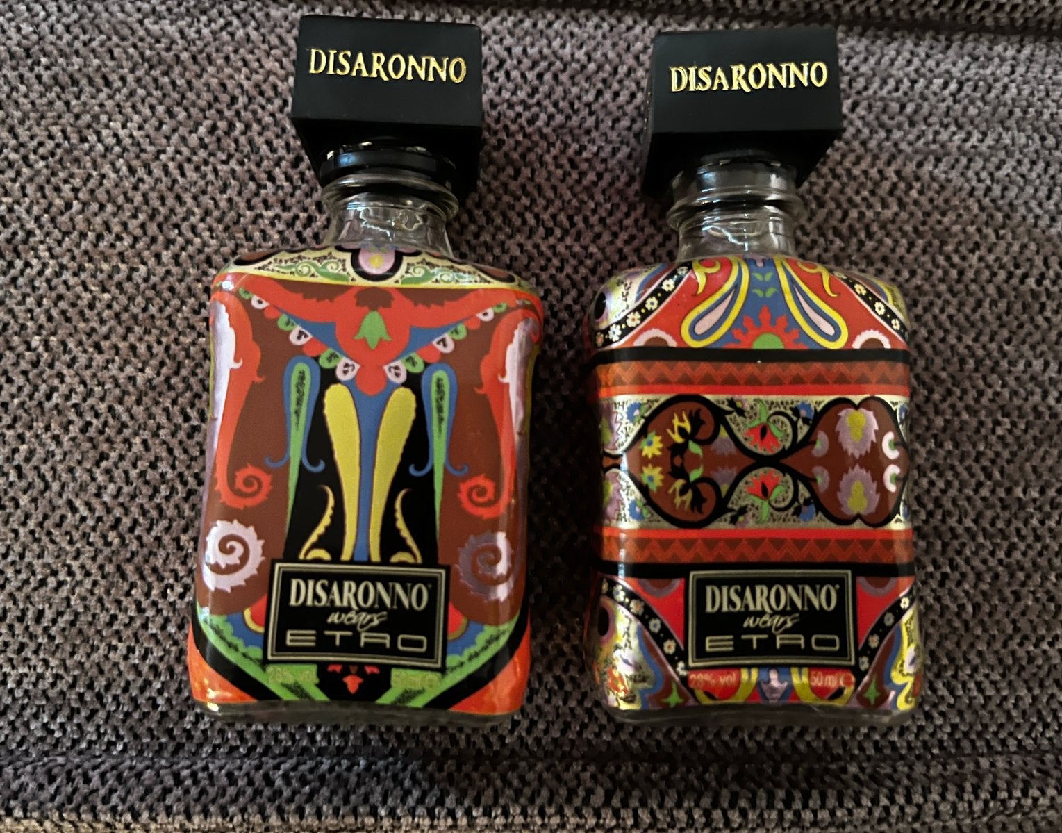 2 flesjes Etro van Amaretto, 2x 5 cl, leeg, Antiek en Kunst, Ophalen of Verzenden