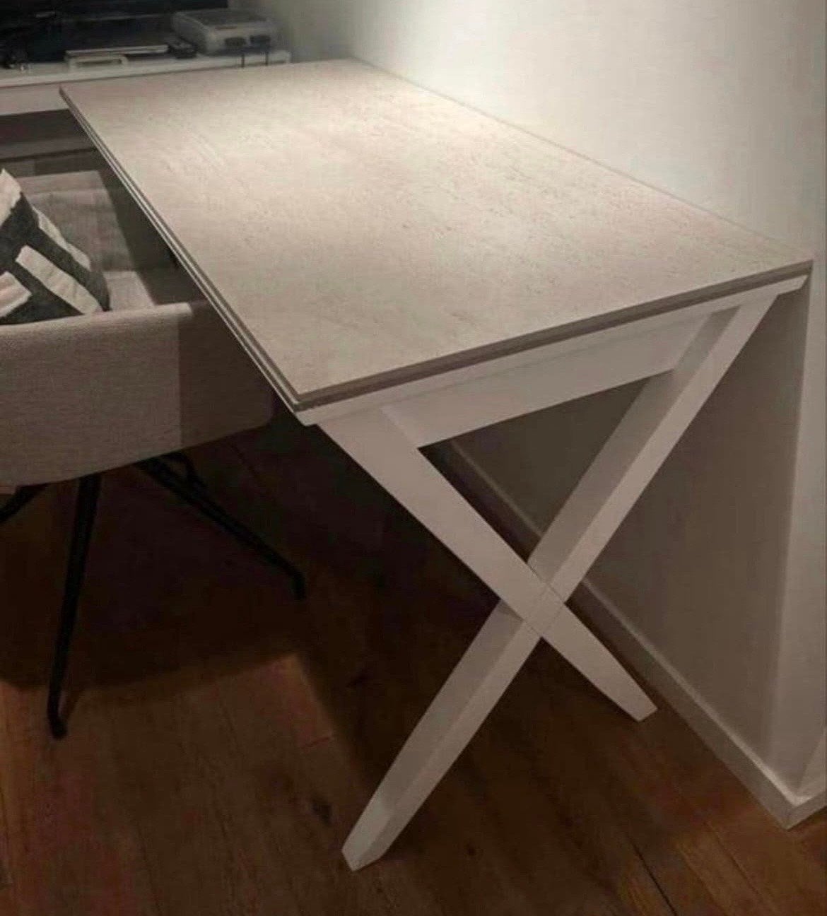 Bureau met travertin bladen, Huis en Inrichting, Ophalen, Overige typen, Gebruikt, Overige materialen