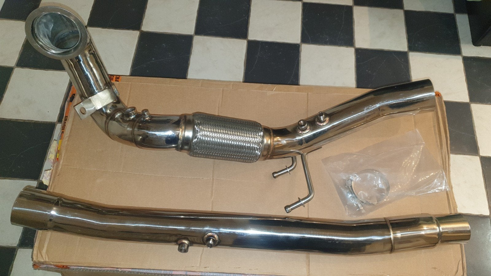Uitlaat rvs downpipe catles opf delete AUDI S3 8V ZIE ADV, Ophalen of Verzenden, PERFORMANCE-EXHAUST.NL, INFO@PERFORMANCE-EXHAUST.NL