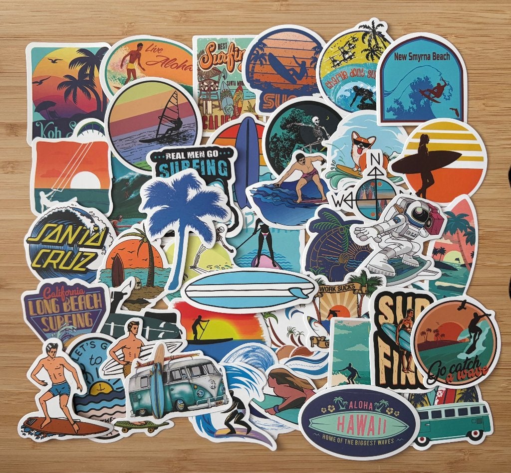 Surfen, reizen, travel stickers, Verzenden, Nieuw, Meerdere stickers