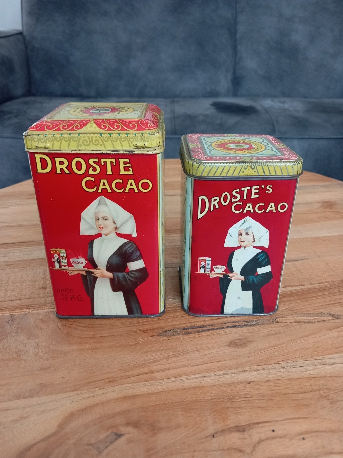 2 Droste Cacao blikken, Verzamelen, Ophalen of Verzenden, Gebruikt, Overige, Droste
