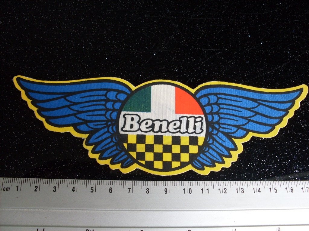 sticker benelli logo wings vintage, Verzenden, Zo goed als nieuw, Auto of Motor
