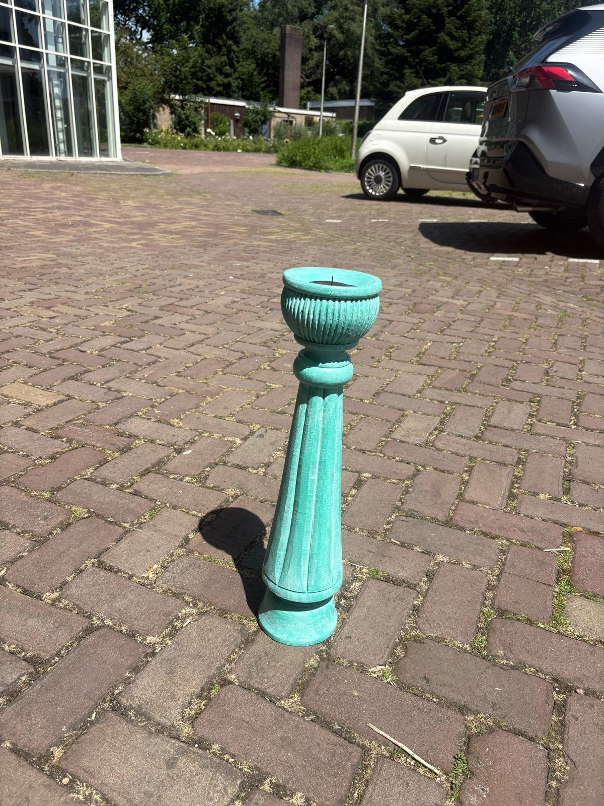 Groene kandelaar / zuil, Ophalen of Verzenden, Overige materialen