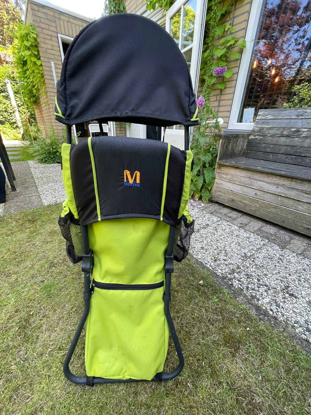 Rugdrager / draagrugzak kind met zonnedakje, Kinderen en Baby's, Babydragers en Draagdoeken, Overige typen, Zo goed als nieuw