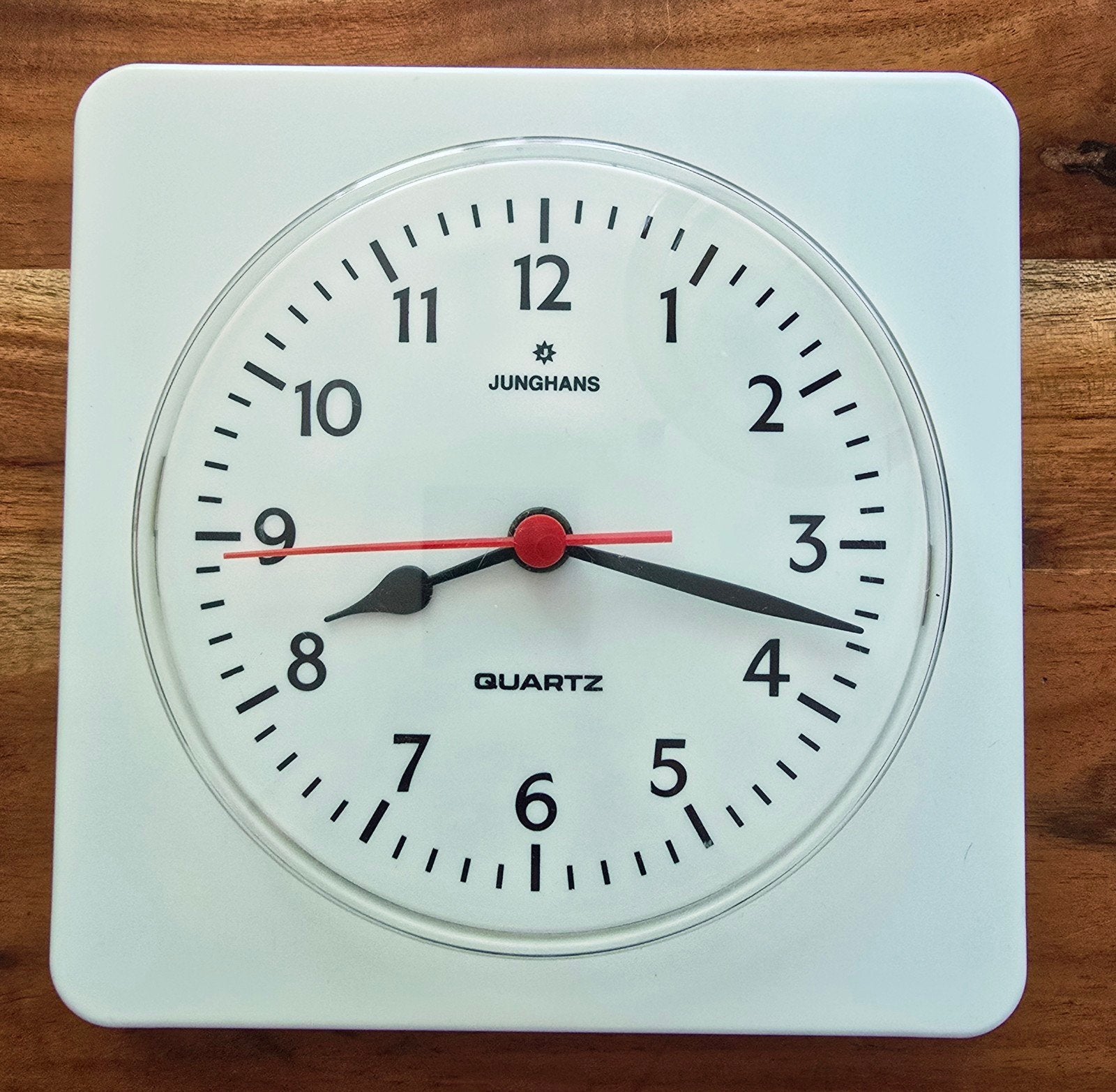 Junghans Quartz W738 wandklok – West Germany – Jaren '80 –, Ophalen of Verzenden