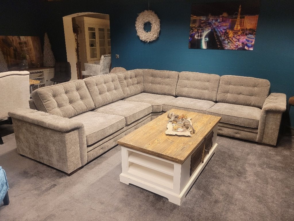 ACTIE Bank Hoekbank Maya 300x300 Antelope €1949 NU €1750 (5), Landelijke hoekbank Maya stof Liberty Antelope gratis bezorging