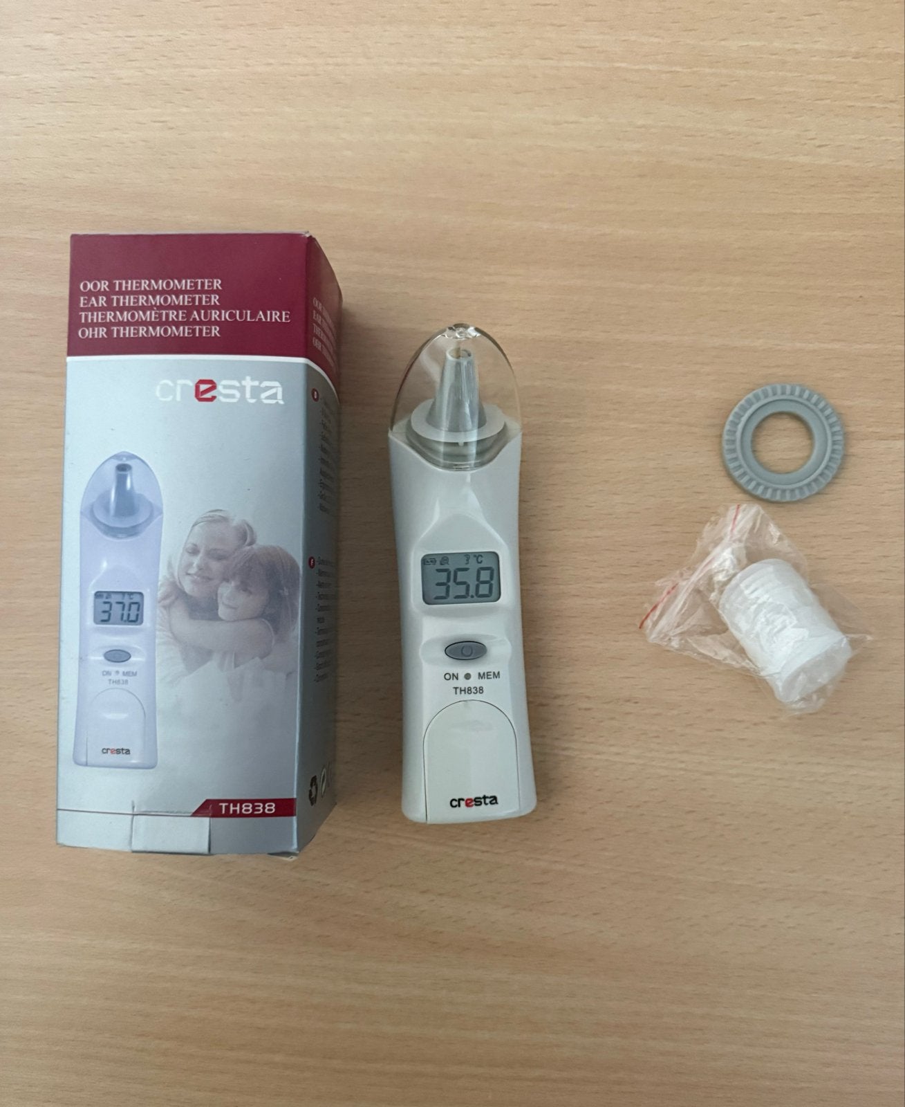 Cresta TH838 Oorthermometer - Nauwkeurig en Snel, Witgoed en Apparatuur, Persoonlijke-verzorgingsapparatuur, Ophalen of Verzenden
