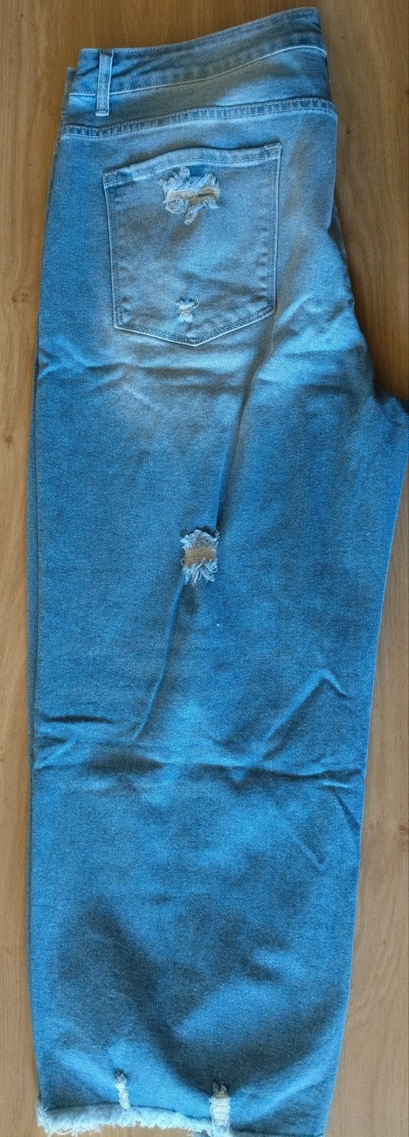 Nieuw Blauwe denim broek met scheuren - Maat XXL, Kleding | Dames, Broeken en Pantalons, Blauw, Maat 46/48 (XL) of groter, Nieuw