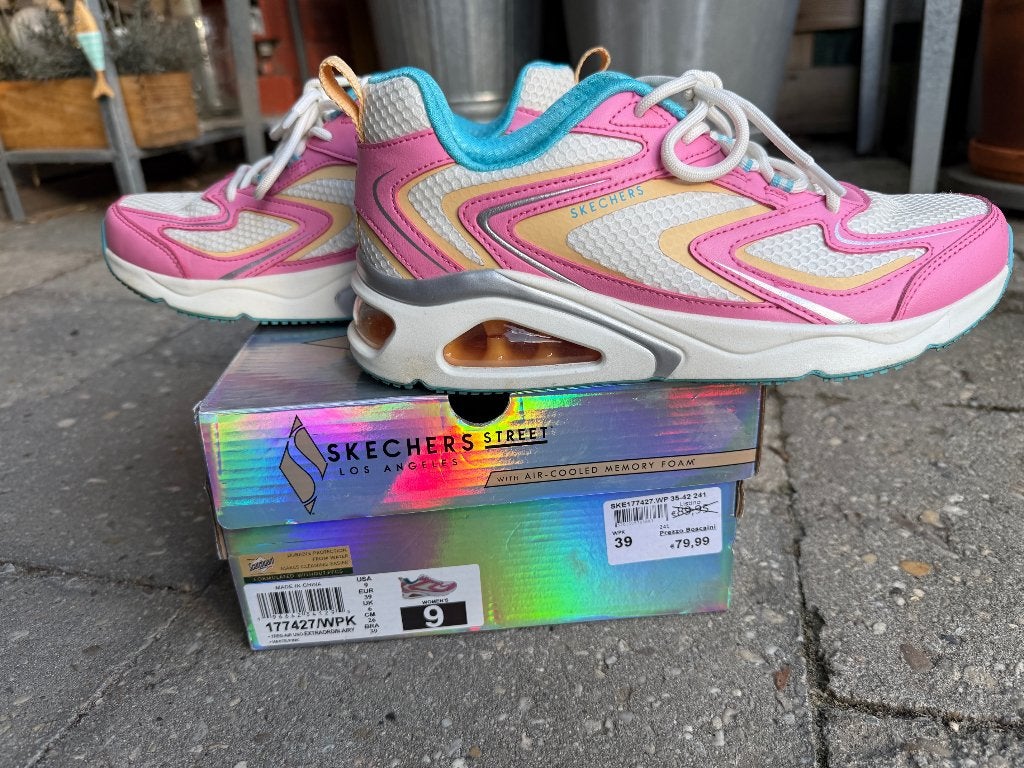 Skechers schoenen roze wit, tres air uno maat 39 memory foam, Skechers, Ophalen of Verzenden, Roze, Sneakers of Gympen