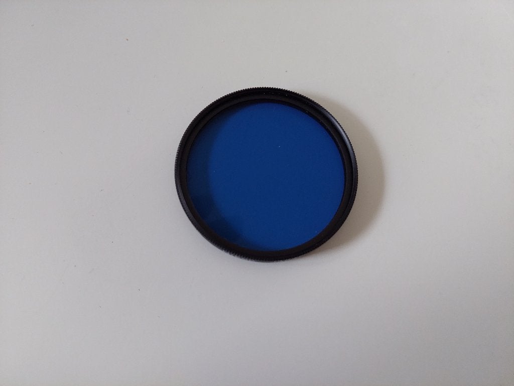 480 - Nikon Blauw B12 - 52 mm., Inclusief opbergcase, Ophalen of Verzenden, Zo goed als nieuw, Kleurfilter