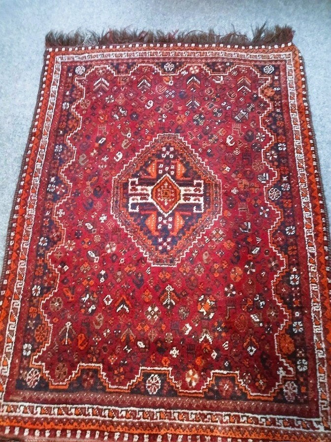 Perzisch tapijt handgeknoopt Gashgai Oosters loper kleed, 100 tot 150 cm, Ophalen of Verzenden, Zo goed als nieuw, 150 tot 200 cm
