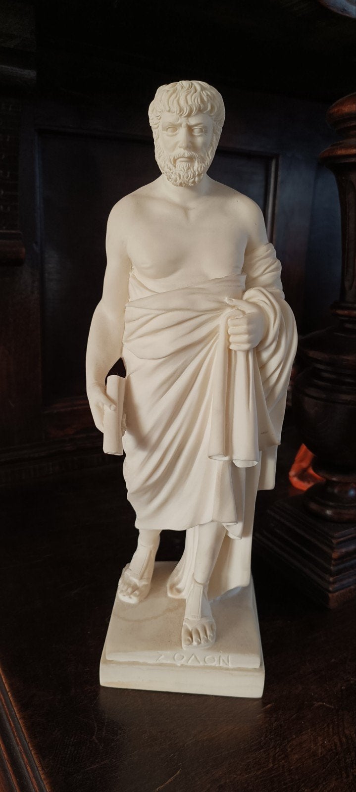 Albasten beeld van Griekse Solon, Ophalen of Verzenden