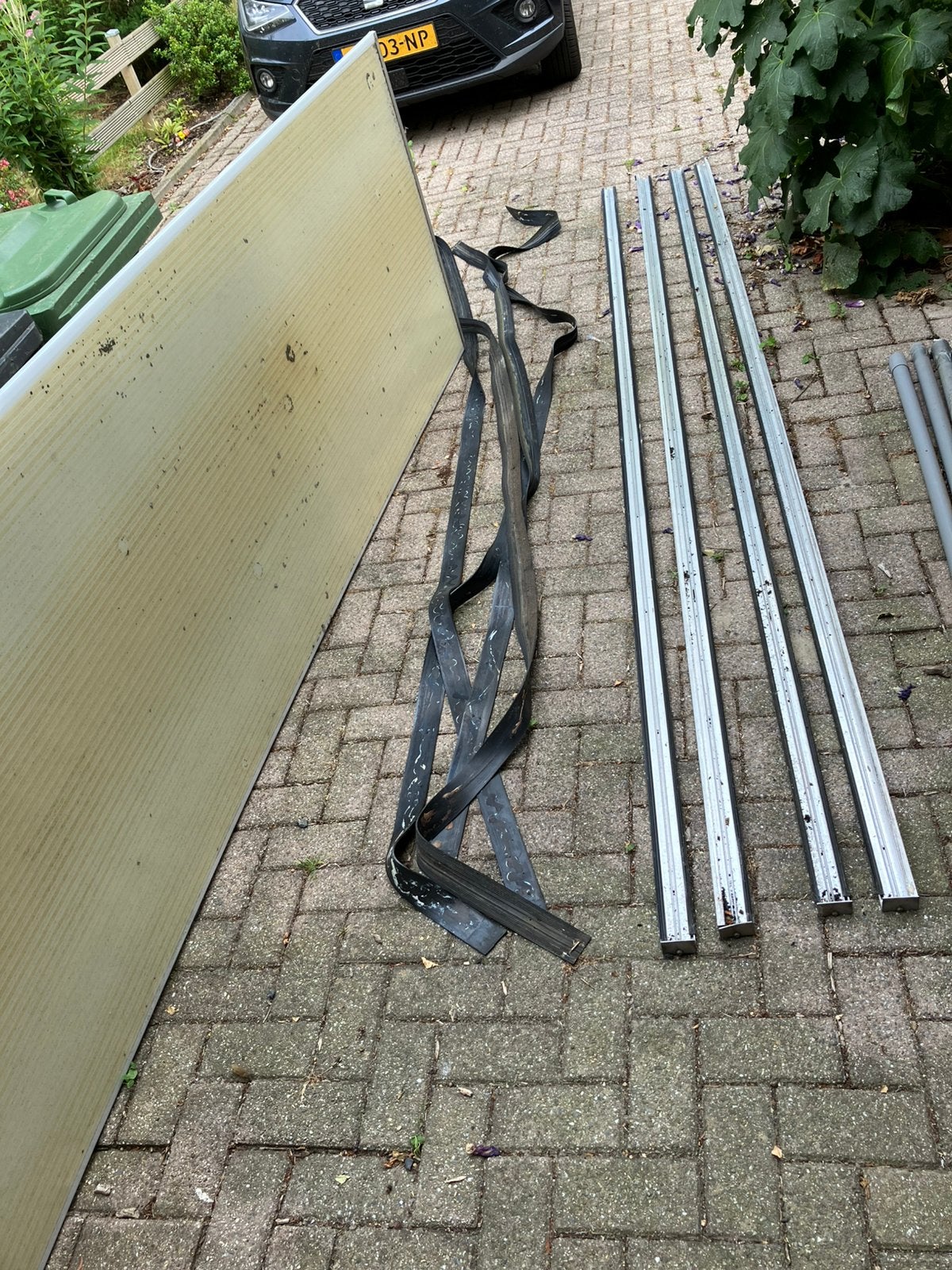 Polycarbonaat overkapping 3x3,5m1, Ophalen, Zo goed als nieuw, Aluminium