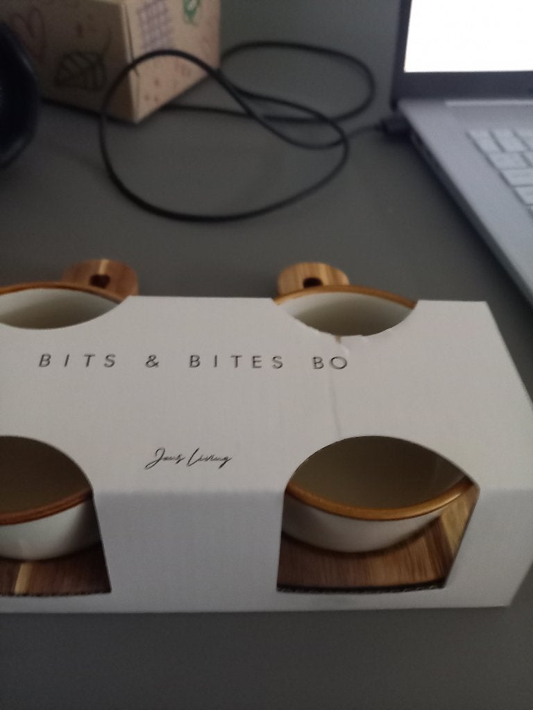 Jens Living Bits & Bites schaaltjes met houten dienblad, Ophalen, Overige merken, Keramiek, Nieuw