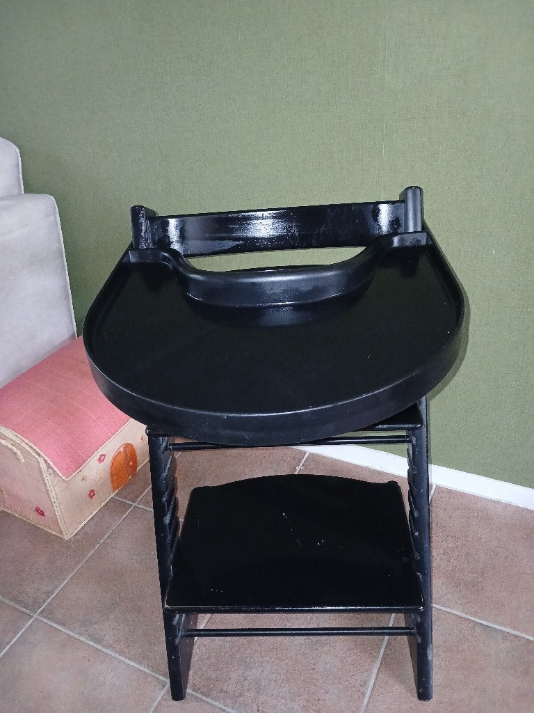 Trip trap tray tafelblad zwart, Kinderen en Baby's, Kinderstoelen, Ophalen, Zo goed als nieuw, Meegroeistoel