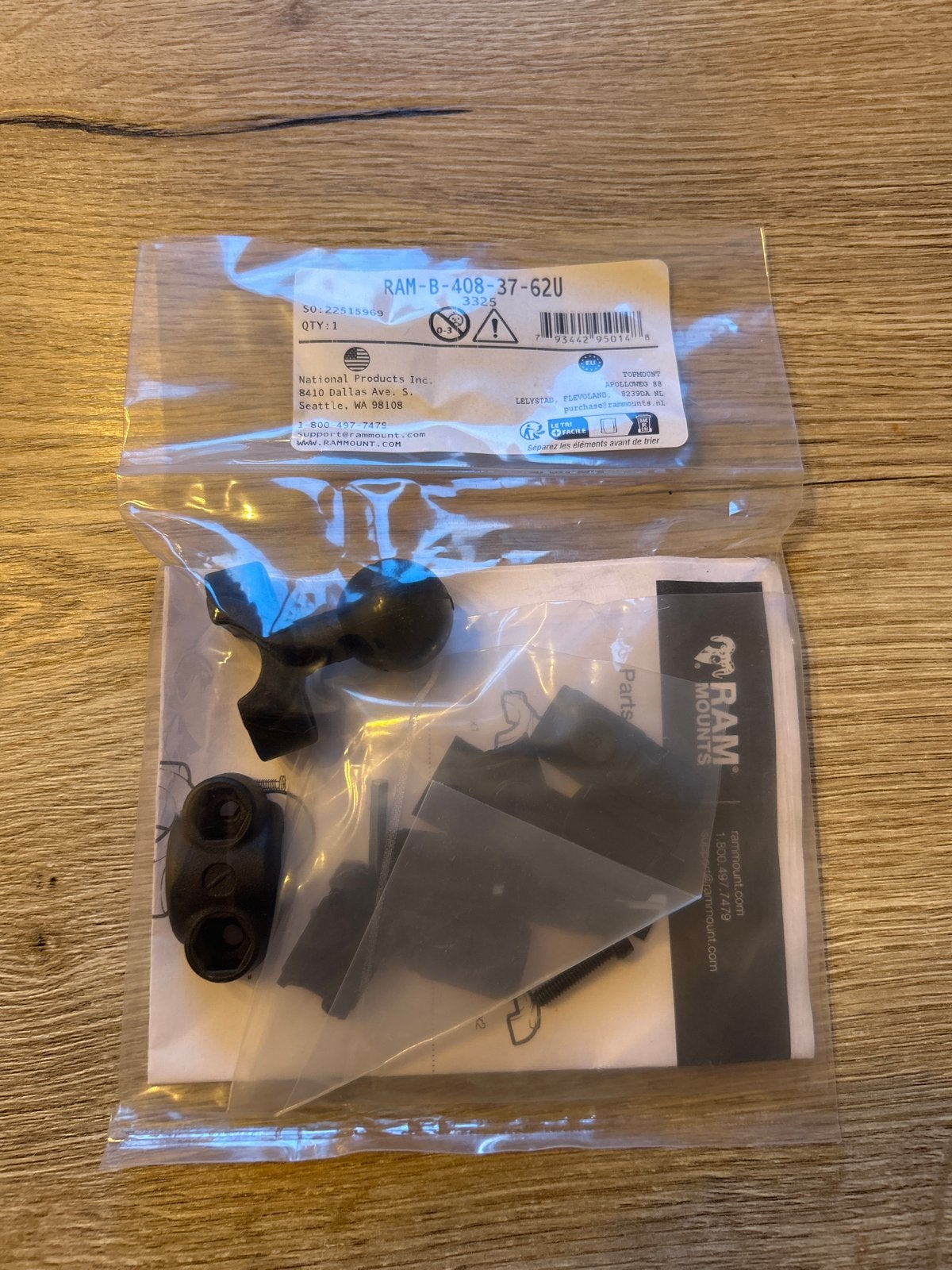 RAM Mount Torque Stangbevestiging B-kogel 9,5-15,9 mm, Ophalen of Verzenden, Nieuw