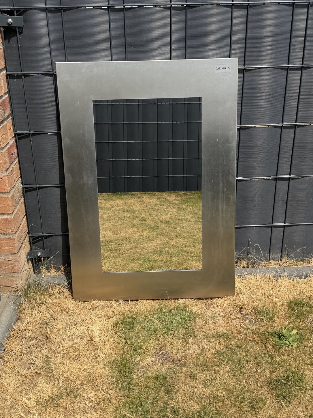 Blomus spiegel met RVS frame, Ophalen of Verzenden, Rechthoekig, 50 tot 100 cm, 100 tot 150 cm