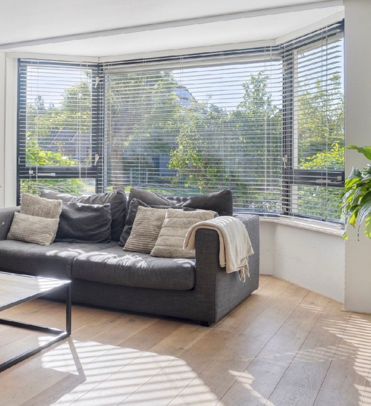 Houten Luxaflex Jaloezieën - Wit meerder maten, Ophalen, Jaloezie, Gebruikt, Wit