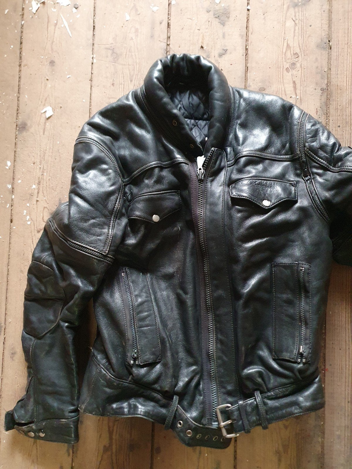 Hein Gericke Leren Motorjas - Zwart, Tweedehands, Motoren, Kleding | Motorkleding, Jas | leer, Heren, Tweedehands, Ophalen of Verzenden