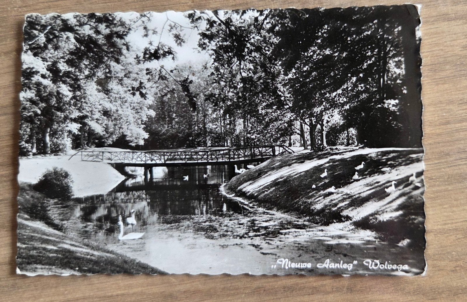 Oude ansichtkaart "Nieuwe Aanleg" Wolvega - Gelopen, Ophalen of Verzenden, 1940 tot 1960, Gelopen, Friesland