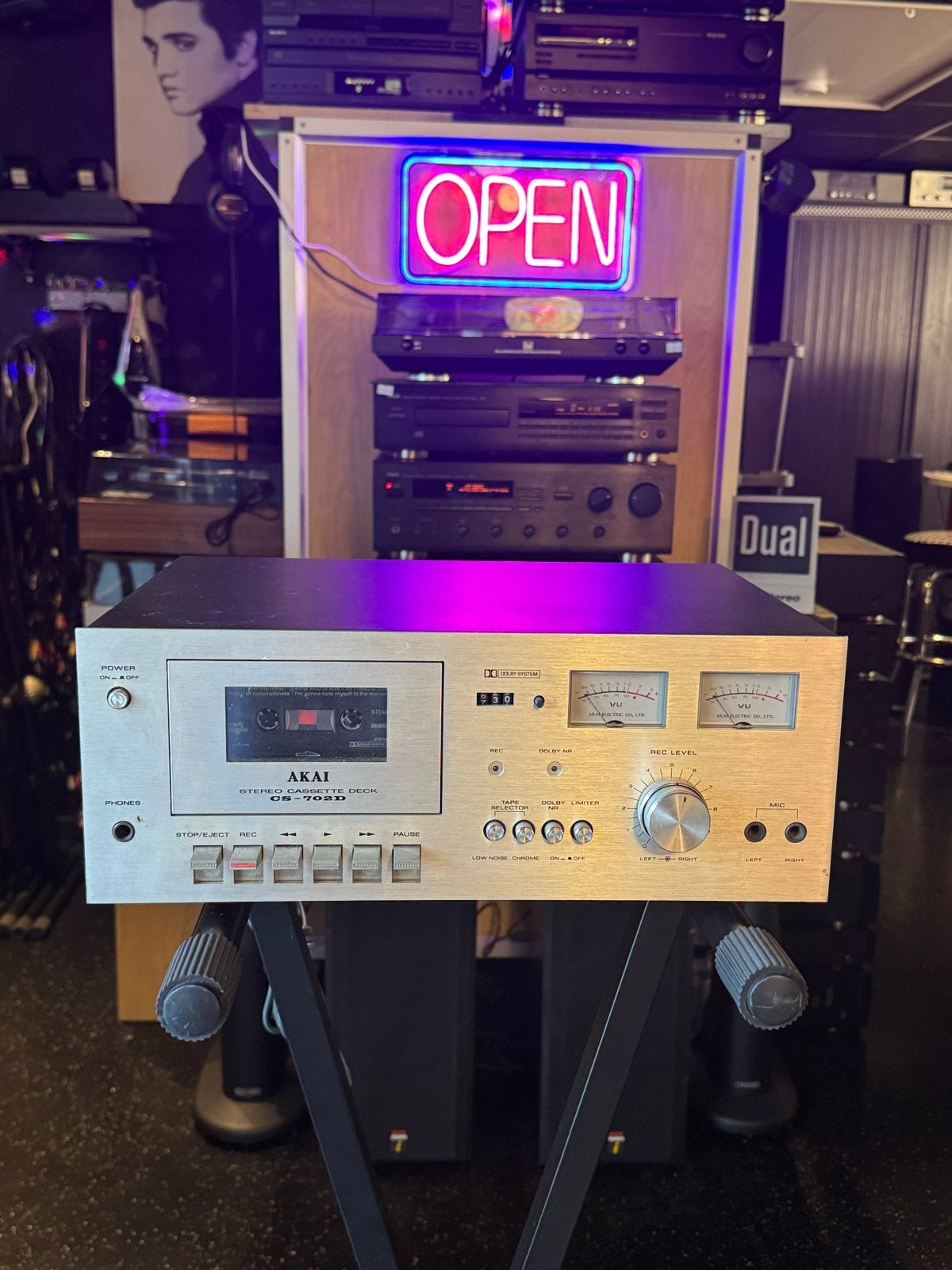 Akai CS-702D Stereo Cassette Deck - Vintage Audiophile, Audio, Tv en Foto, Ophalen of Verzenden, Enkel, Akai, Tiptoetsen