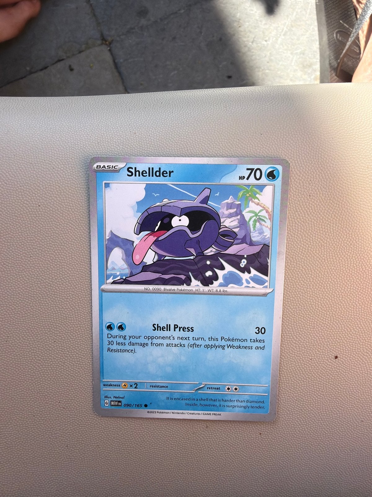 Pokémon Kaart: Shellder (090/163) - Basic, 70 HP, Ophalen of Verzenden, Zo goed als nieuw, Losse kaart