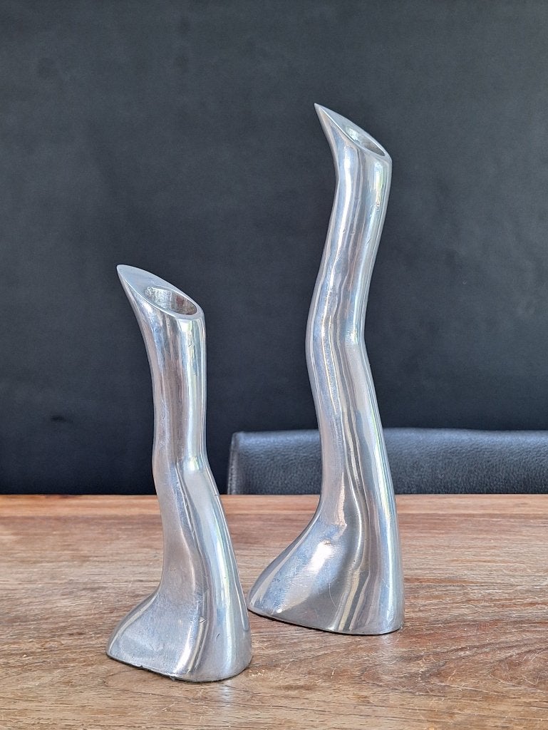 div. vintage Scandinavisch design kandelaar kaarsen-houder, Gebruikt, IKEA, Ophalen of Verzenden, Metaal