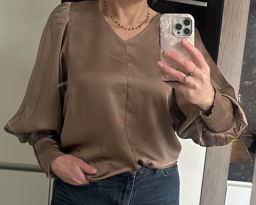 G-maxx blouse brons kleurig maat M, Kleding | Dames, Ophalen of Verzenden, Zo goed als nieuw, Maat 38/40 (M), Overige kleuren