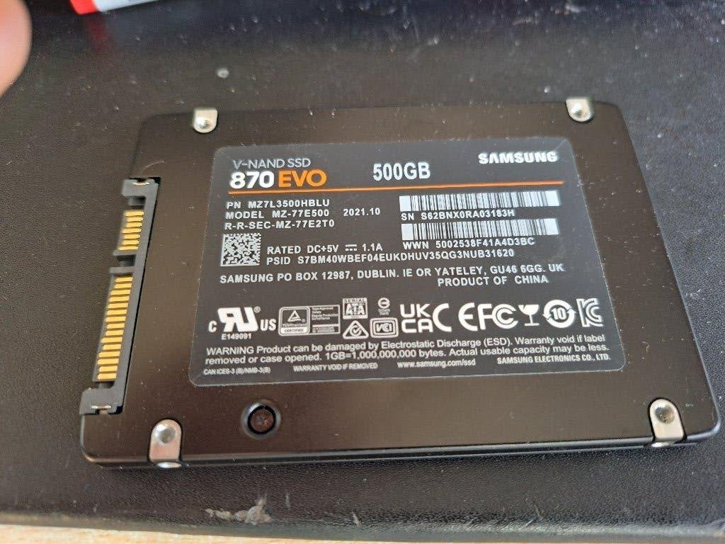 Samsung sata ssd 850 evo, 860 evo, 870 evo  alle 512gb, Computers en Software, Intern, Standaard formaat voor data harde schijf 10 bij 7 cm