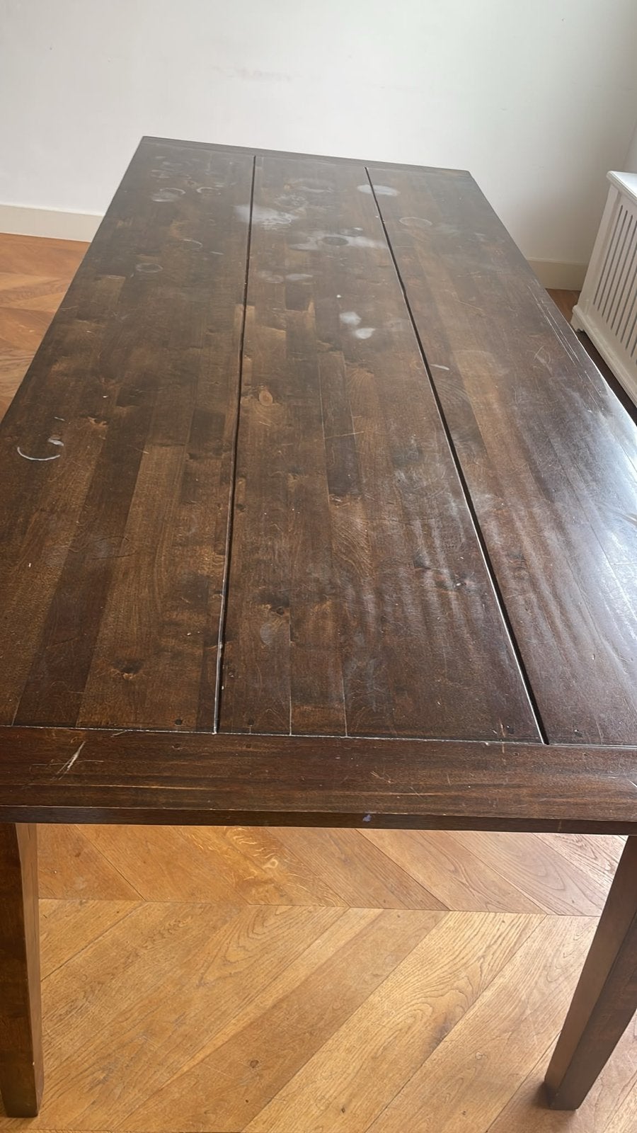 Grote houten tafel / bureau 90x220cm, Ophalen, Gebruikt, 200 cm of meer, 50 tot 100 cm