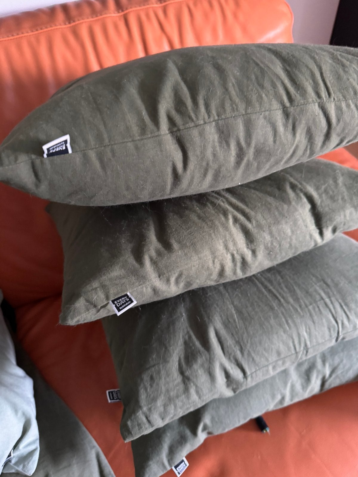 4 groene kussens van intratuin 45x45cm, Huis en Inrichting, Woonaccessoires | Kussens, Ophalen, Zo goed als nieuw, Groen, Vierkant