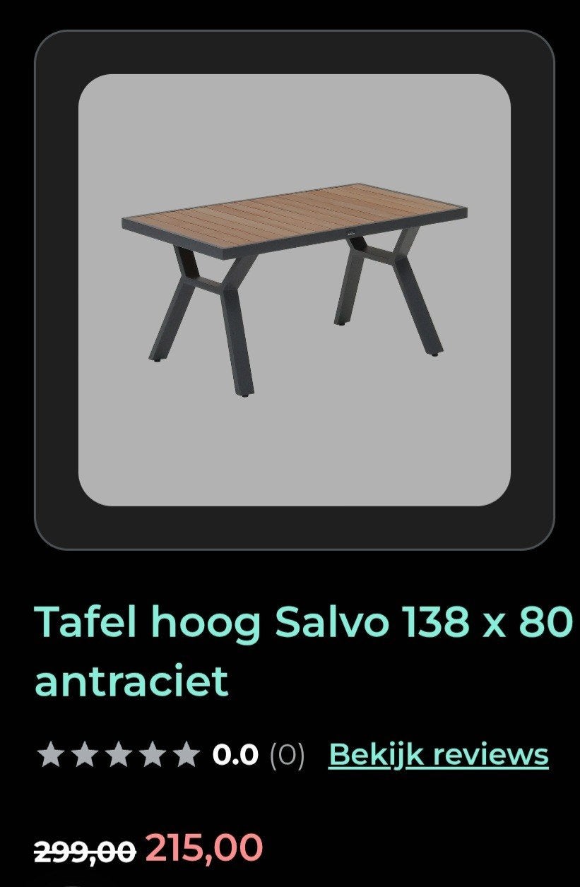 Tuintafel salvo, Ophalen of Verzenden, Nieuw