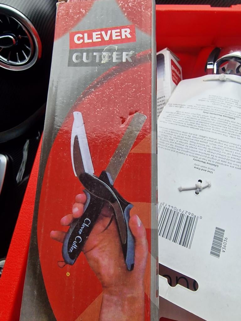 Nieuwe Clever Cutter 2-in-1 Keukenmes en Snijplank, Overige typen, Nieuw, Ophalen of Verzenden, Zwart