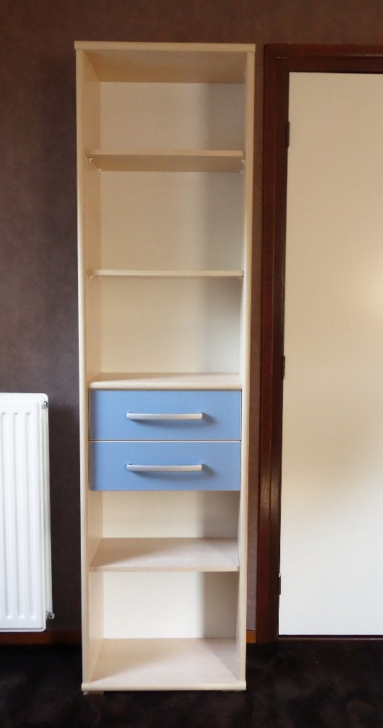 Originele Trendhopper Robin boekenkast – ahorn/lichtblauw, Ophalen, Gebruikt, 105 cm of meer, 100 cm of meer