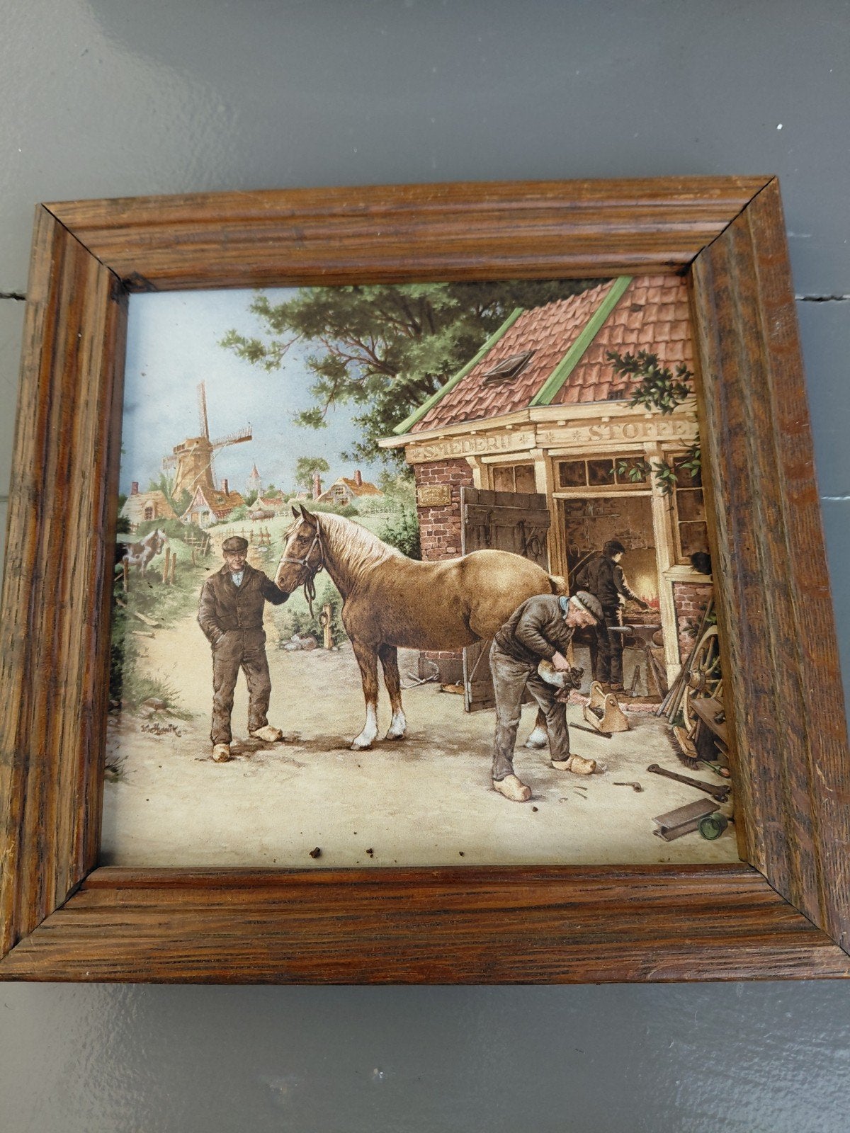 Set van 3 ingelijste Hollandse taferelen, Antiek en Kunst, Ophalen