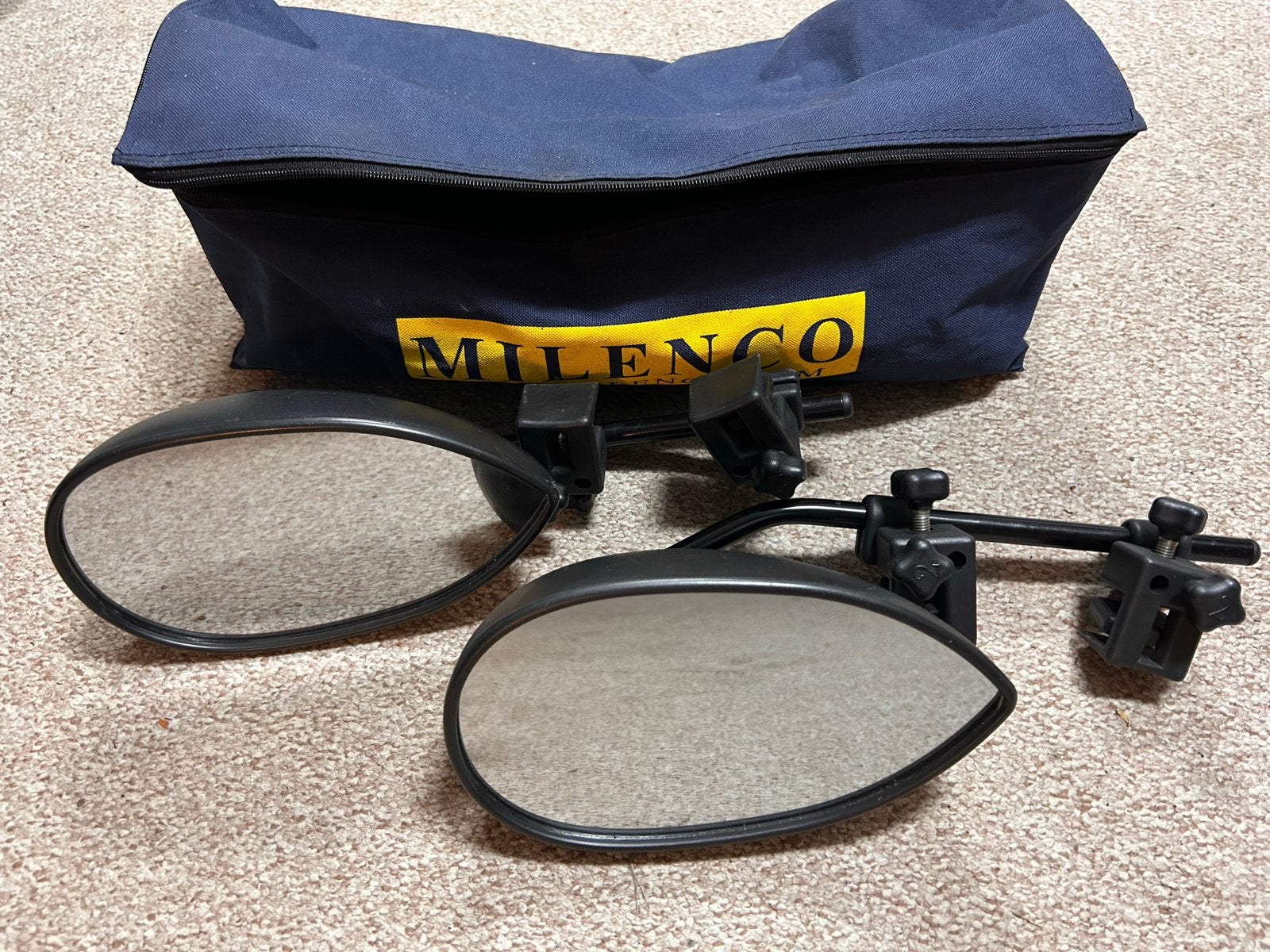 Milenco Caravan Spiegels Aero Platina met draagtas, Ophalen of Verzenden, Zo goed als nieuw