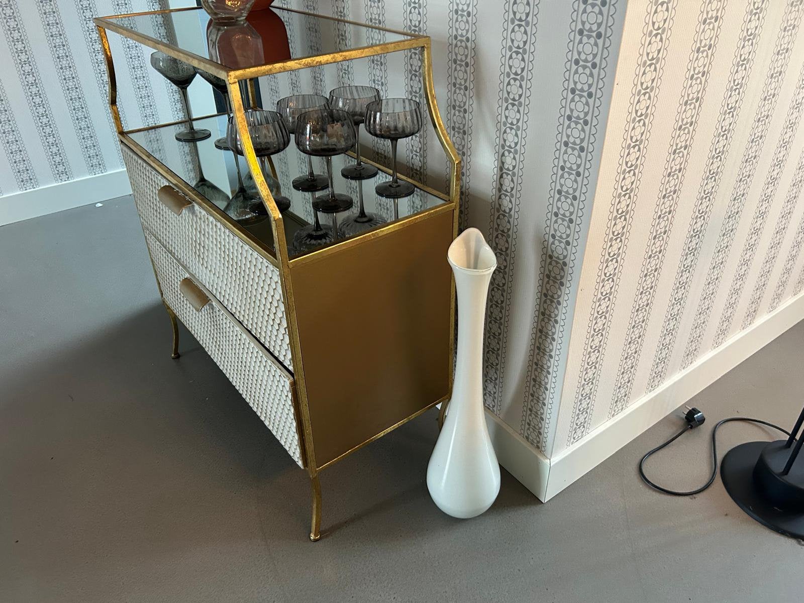 Vintage dressoir goud cremekleurig, Ophalen, Gebruikt, 25 tot 50 cm, 50 tot 100 cm