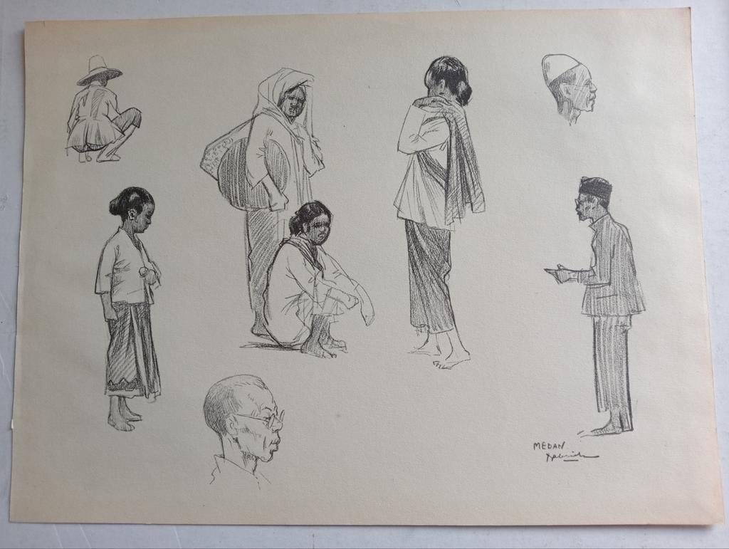 Gabrielse prent Nederlands Indië Indonesië, Ophalen of Verzenden, Voor 1940, Gebruikt, Overige onderwerpen