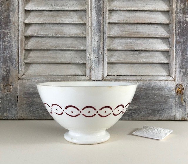 Digoin Sarreguemines grote bowl kom café au lait vanaf 1974, Ophalen of Verzenden