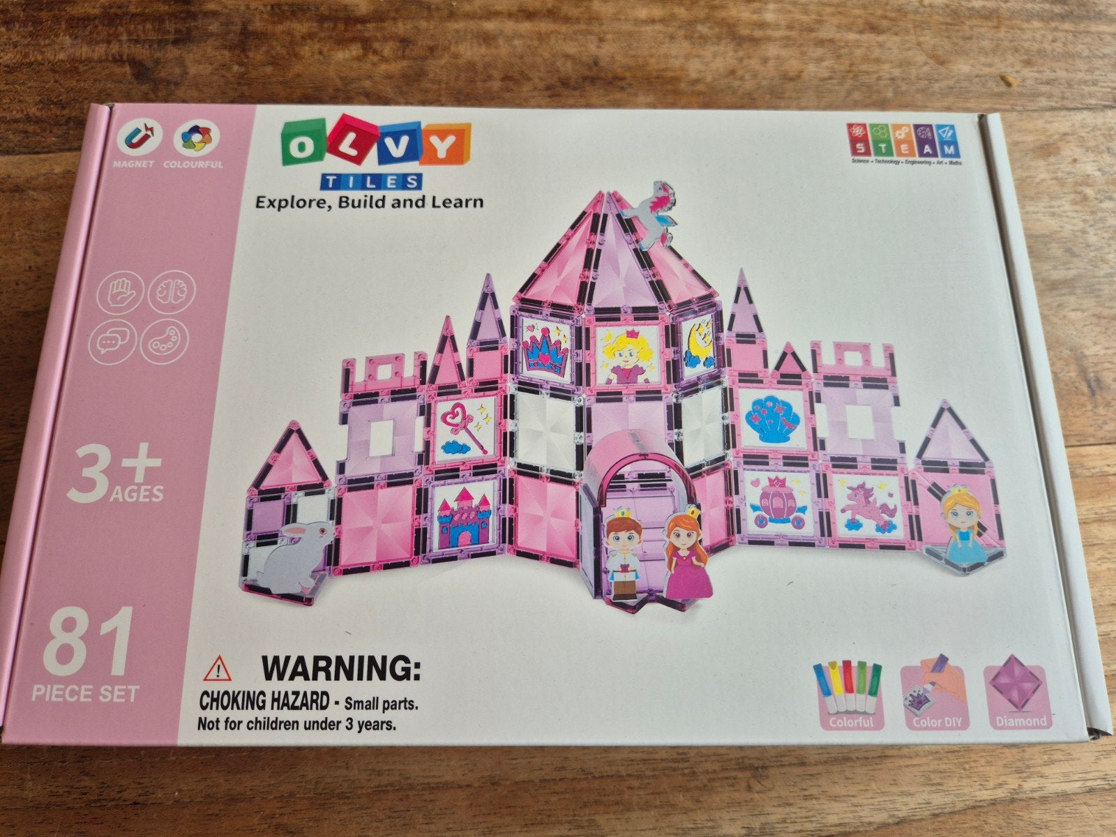 Magnetic tiles / magnetische bouwstenen prinseskasteel olvy, Ophalen of Verzenden, Nieuw, Overige merken