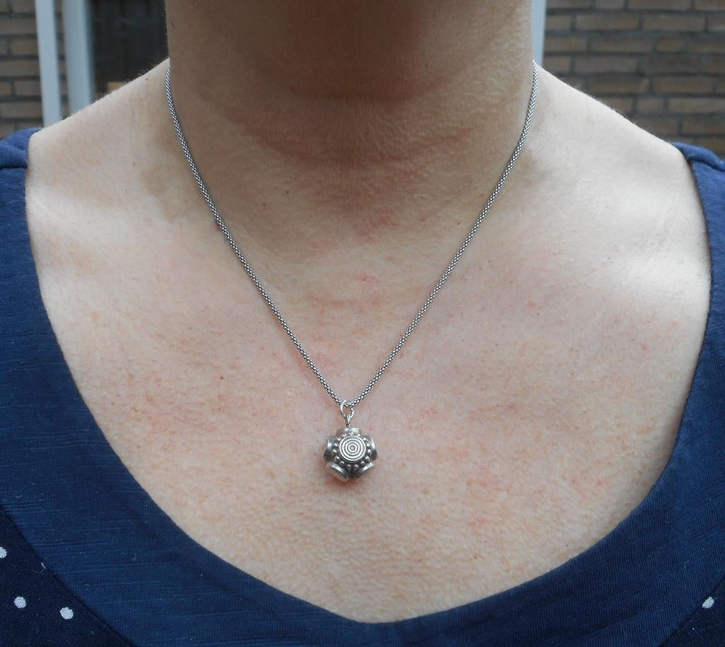 Zilveren ketting met aparte hanger nr.1362, Met hanger, Verzenden, Zo goed als nieuw, Zilver
