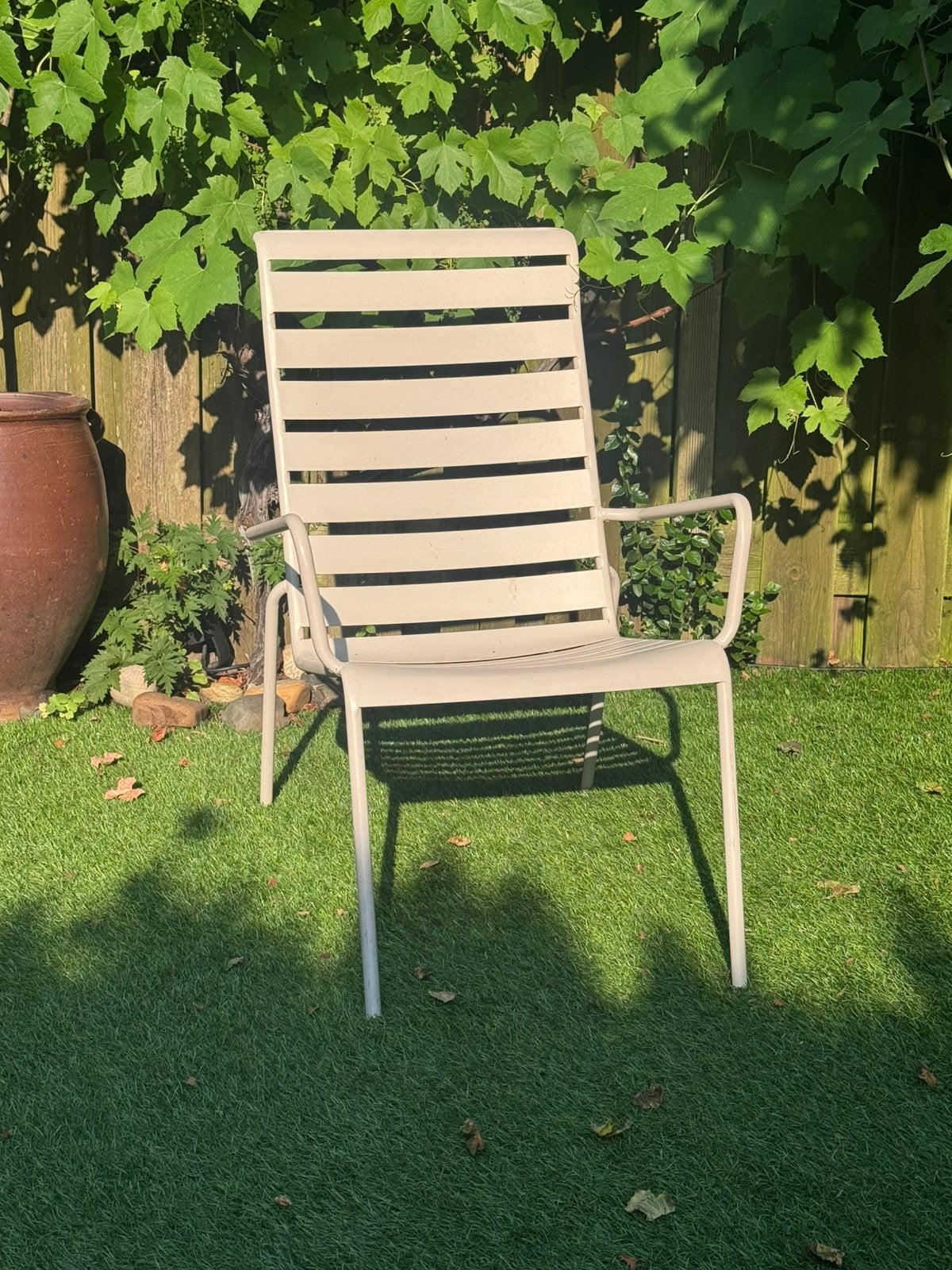 Lounge stoel / Tuinstoel in de stijl van Fermob, Ophalen, Gebruikt, Metaal