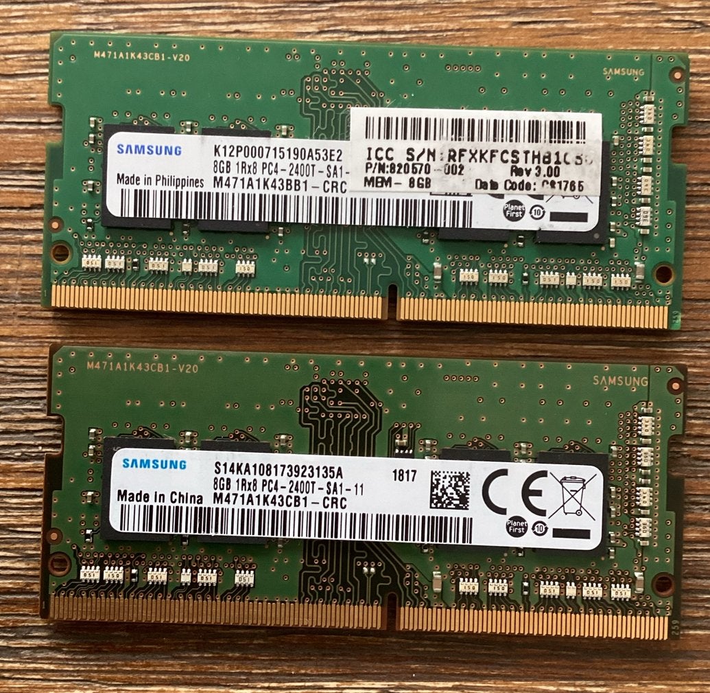 16 GB (2x 8GB) DDR4 RAM Geheugen voor Laptop/Desktop, Gebruikt, DDR4, Ophalen of Verzenden, Laptop