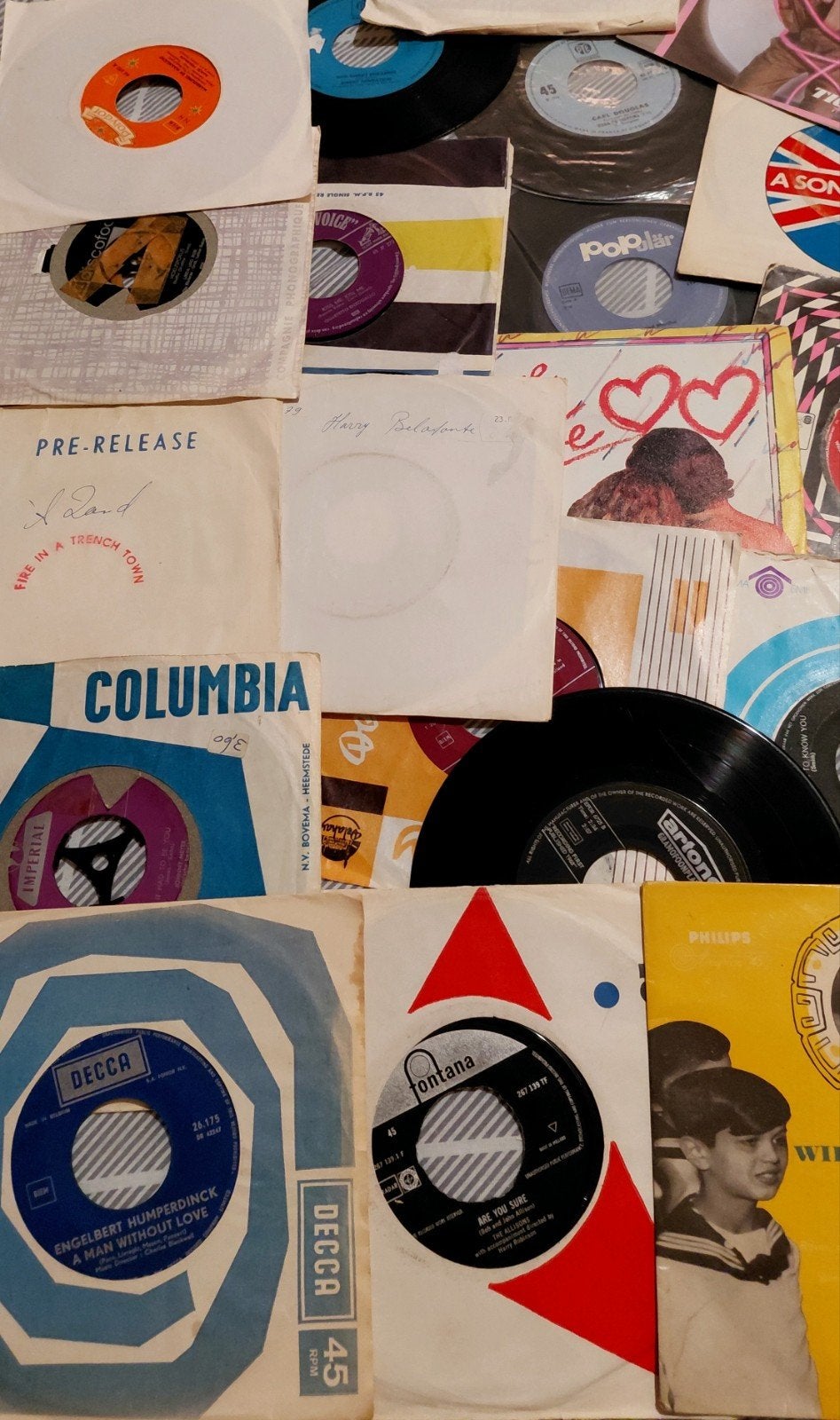 verzameling singles - Pop, Rock,klassiek  goed en decoratie, Fotohoes, Gebruikt, 7 inch, Ophalen of Verzenden